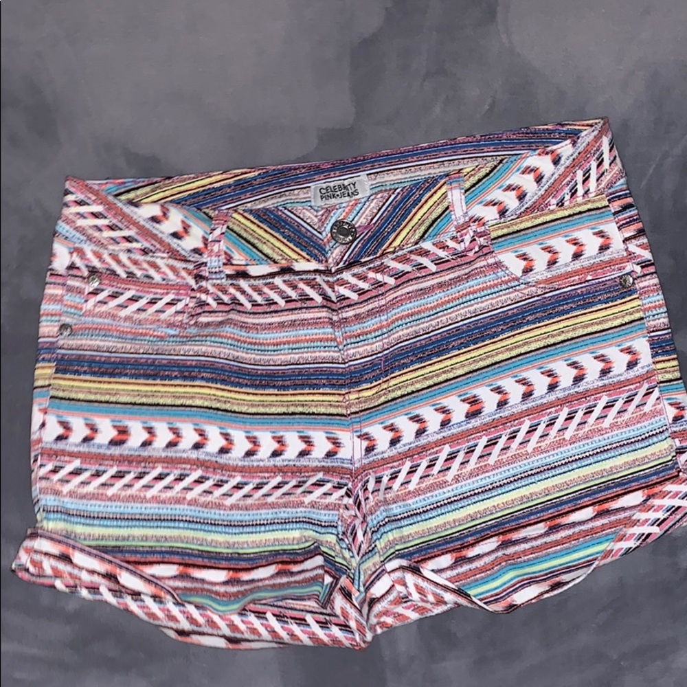 Celebrity Pink Jeans-Multi Colored Patterned Short